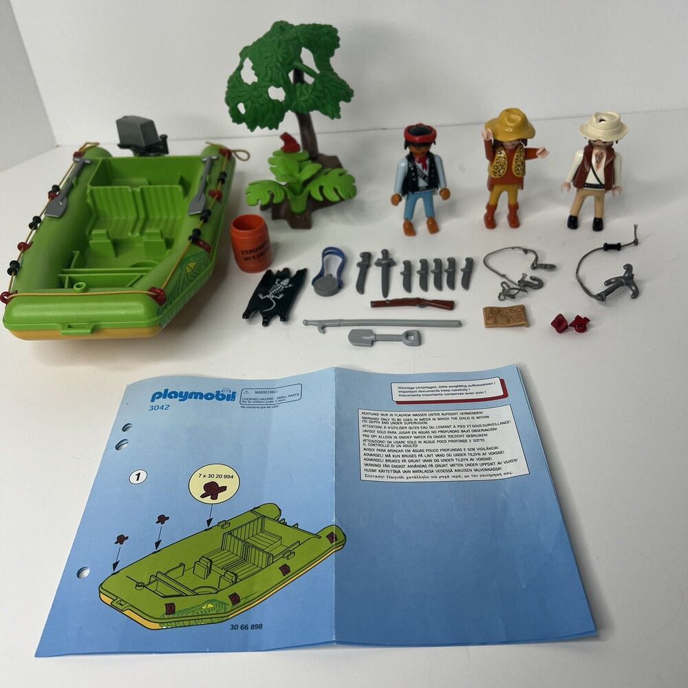 Playmobil 3042  Set Jungle River Raft Expedition Adventure Figures Accessories